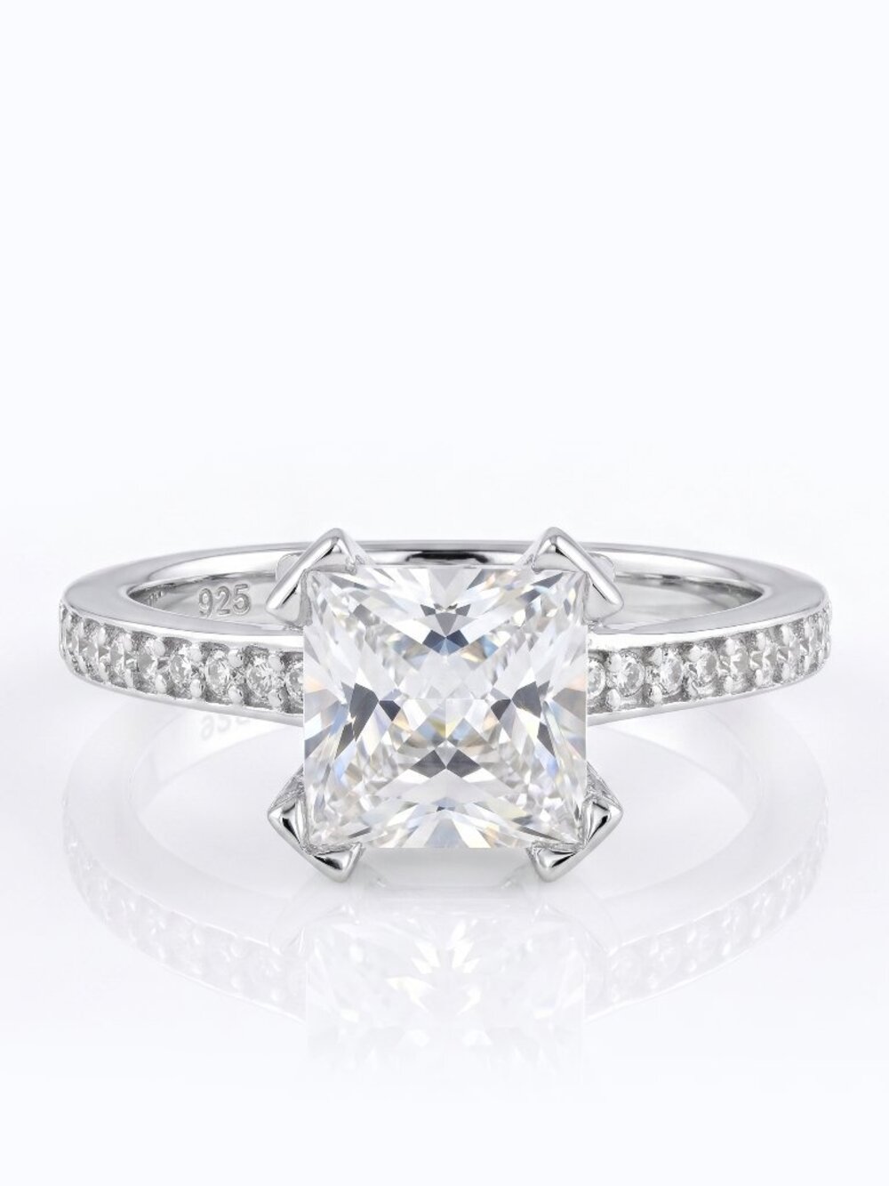 Princess Cut Sterling Silver 925 Engagement, Charmed Aroma Wedding Ring